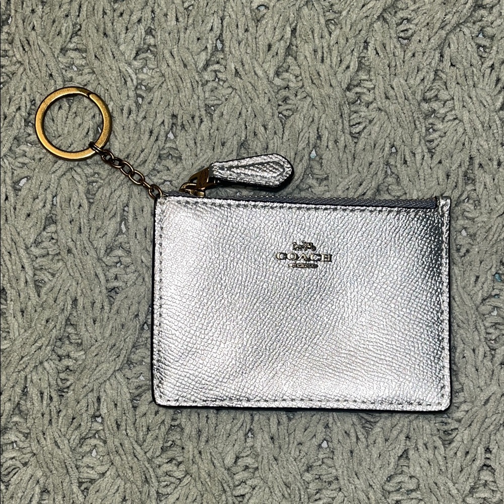 Coach Metallic Silver Key Holder